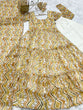 Load image into Gallery viewer, Light yellow Zigzag Print Anarkali Set with Dupatta – Perfect for Festivities &amp; Weddings