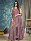 Lilac Pakistani Georgette Sharara For Indian Festivals & Weddings - Sequence Embroidery Work, Zari Work Clothsvilla