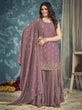 Load image into Gallery viewer, Lilac Pakistani Georgette Sharara For Indian Festivals &amp; Weddings - Sequence Embroidery Work, Zari Work Clothsvilla