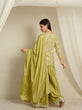 Load image into Gallery viewer, Lime Green Chinon Kurta Palazzo Set ClothsVilla