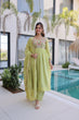 Load image into Gallery viewer, Lime Green Embroidered Gown Set ClothsVilla