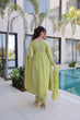 Load image into Gallery viewer, Lime Green Embroidered Gown Set ClothsVilla