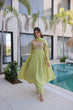 Load image into Gallery viewer, Lime Green Embroidered Gown Set ClothsVilla