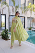 Load image into Gallery viewer, Lime Green Embroidered Gown Set ClothsVilla
