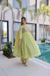 Load image into Gallery viewer, Lime Green Embroidered Gown Set ClothsVilla