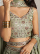 Load image into Gallery viewer, Lime Green Georgette Sequin embroidery Semi-Stitched Lehenga choli &amp; Dupatta ClothsVilla