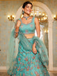 Load image into Gallery viewer, Lime Green Gorgeous Net Lehenga Choli Set with Heavy Sequins and Thread Embroidery ClothsVilla