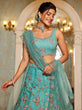 Load image into Gallery viewer, Lime Green Gorgeous Net Lehenga Choli Set with Heavy Sequins and Thread Embroidery ClothsVilla