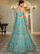 Load image into Gallery viewer, Lime Green Gorgeous Net Lehenga Choli Set with Heavy Sequins and Thread Embroidery ClothsVilla