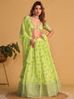 Load image into Gallery viewer, Lime Green Sequin Glamour Breathtaking Reception Lehenga Choli ClothsVilla