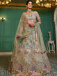 Load image into Gallery viewer, Lime Green Multi-Color Sequin Embroidered Net Lehenga Choli Dupatta Set ClothsVilla