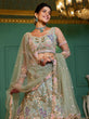 Load image into Gallery viewer, Lime Green Multi-Color Sequin Embroidered Net Lehenga Choli Dupatta Set ClothsVilla