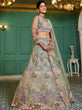 Load image into Gallery viewer, Lime Green Multi-Color Sequin Embroidered Net Lehenga Choli Dupatta Set ClothsVilla