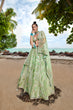 Load image into Gallery viewer, Lime green Net Multi Sequins with heavy Zarkan embroidery Semi-Stitched Lehenga choli &amp; Dupatta ClothsVilla