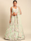Lime Green Net Sequins with heavy Zarkan embroidery Semi-Stitched Lehenga choli & Dupatta Clothsvilla