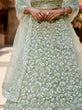 Load image into Gallery viewer, Lime Green Net Sequinse embroidery Semi-Stitched Lehenga choli &amp; Dupatta ClothsVilla
