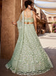 Load image into Gallery viewer, Lime Green Net Sequinse embroidery Semi-Stitched Lehenga choli &amp; Dupatta ClothsVilla