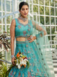 Load image into Gallery viewer, Lime Green net with Coding &amp; Zarkan embroidery Semi-Stitched Lehenga choli &amp; Dupatta ClothsVilla