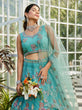 Load image into Gallery viewer, Lime Green net with Coding &amp; Zarkan embroidery Semi-Stitched Lehenga choli &amp; Dupatta ClothsVilla