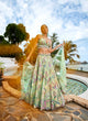 Load image into Gallery viewer, Lime Green Organza Sequins and Mirror embroidery Semi-Stitched Lehenga choli &amp; Dupatta ClothsVilla