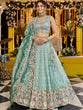Load image into Gallery viewer, Lime Green Satin Silk Sequins &amp; Embroidery Lehenga Choli with Ethnic Dupatta – 4 Meter Flair, Fully Stitched ClothsVilla