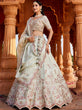 Load image into Gallery viewer, Lime Green Tissue Sequinse embroidery Semi-Stitched Lehenga choli &amp; Dupatta ClothsVilla