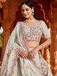 Load image into Gallery viewer, Lime Green Tissue Sequinse embroidery Semi-Stitched Lehenga choli &amp; Dupatta ClothsVilla