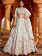 Load image into Gallery viewer, Lime Green Tissue Sequinse embroidery Semi-Stitched Lehenga choli &amp; Dupatta ClothsVilla