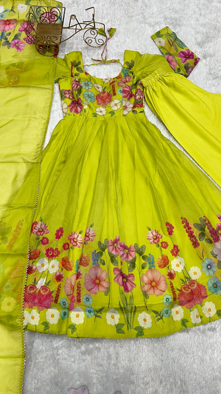 Liril Color Floral Organza Anarkali Suit Set for Festivals & Weddings