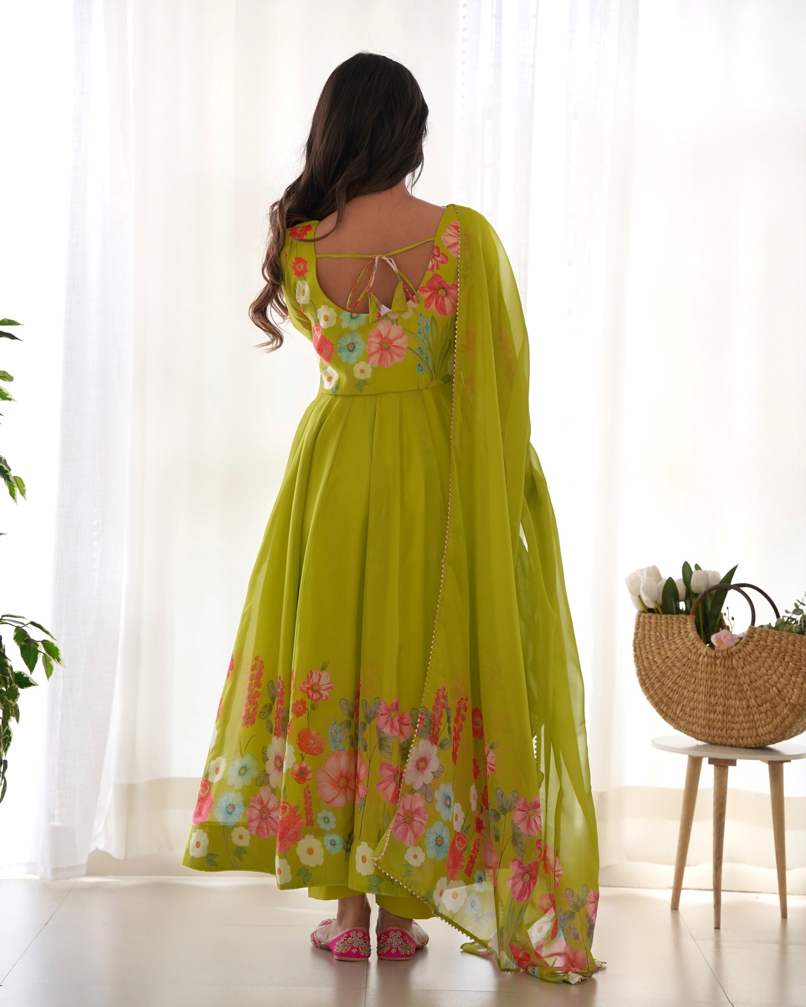 Liril Color Floral Organza Anarkali Suit Set for Festivals & Weddings