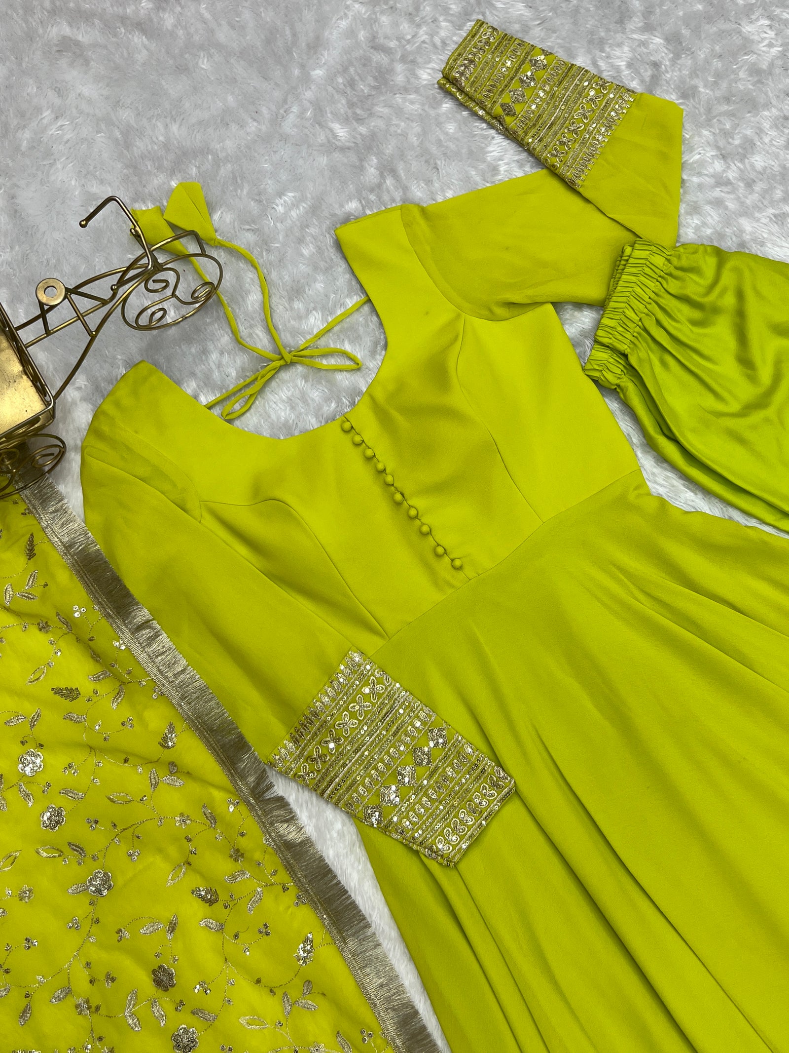 Liril Elegant Georgette Anarkali Gown Set – Festive & Wedding Ready