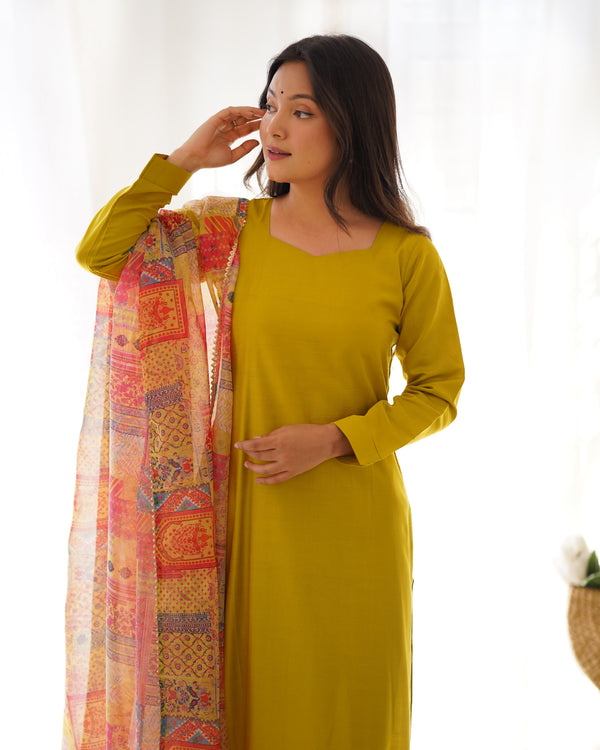 Liril Pure Soft Viscose Straight Fit Kurta Set with Dupatta – Perfect for Summer & Office Wear