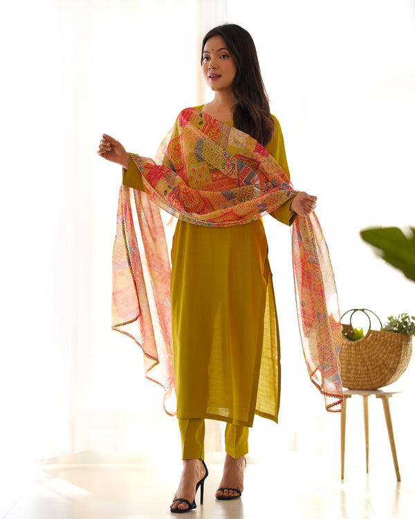 Liril Pure Soft Viscose Straight Fit Kurta Set with Dupatta – Perfect for Summer & Office Wear