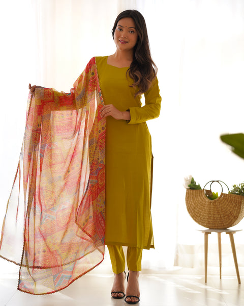 Liril Pure Soft Viscose Straight Fit Kurta Set with Dupatta – Perfect for Summer & Office Wear Main image