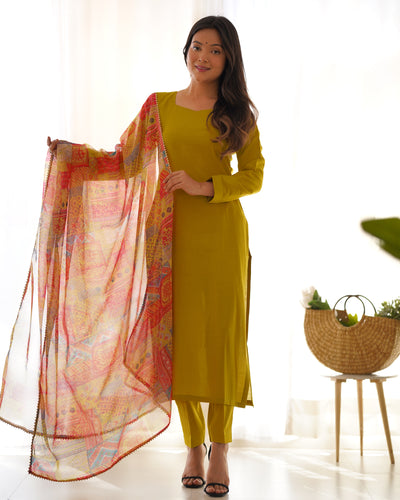 Liril Pure Soft Viscose Straight Fit Kurta Set with Dupatta – Perfect for Summer & Office Wear