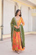 Load image into Gallery viewer, Luxurious Digital Print Alia Cut Orange Gown with Embroidered Dupatta Set ClothsVilla