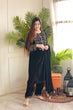Load image into Gallery viewer, Luxurious Ramzan Special Shanya Pure Velvet Suit Set in Black with Delicate Embroidery ClothsVilla