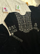 Load image into Gallery viewer, Luxurious Ramzan Special Shanya Pure Velvet Suit Set in Black with Delicate Embroidery ClothsVilla