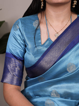 Luxurious Rumali Silk Saree with Rich Zari Weaving & Matching Unstitched Zari-Woven Blouse ClothsVilla
