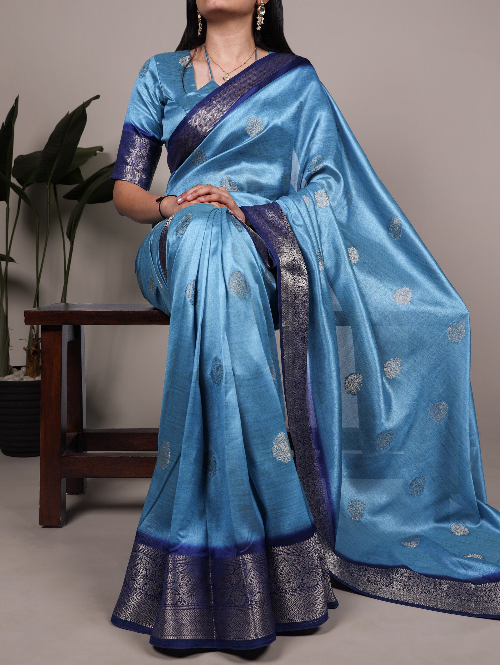 Luxurious Rumali Silk Saree with Rich Zari Weaving & Matching Unstitched Zari-Woven Blouse ClothsVilla