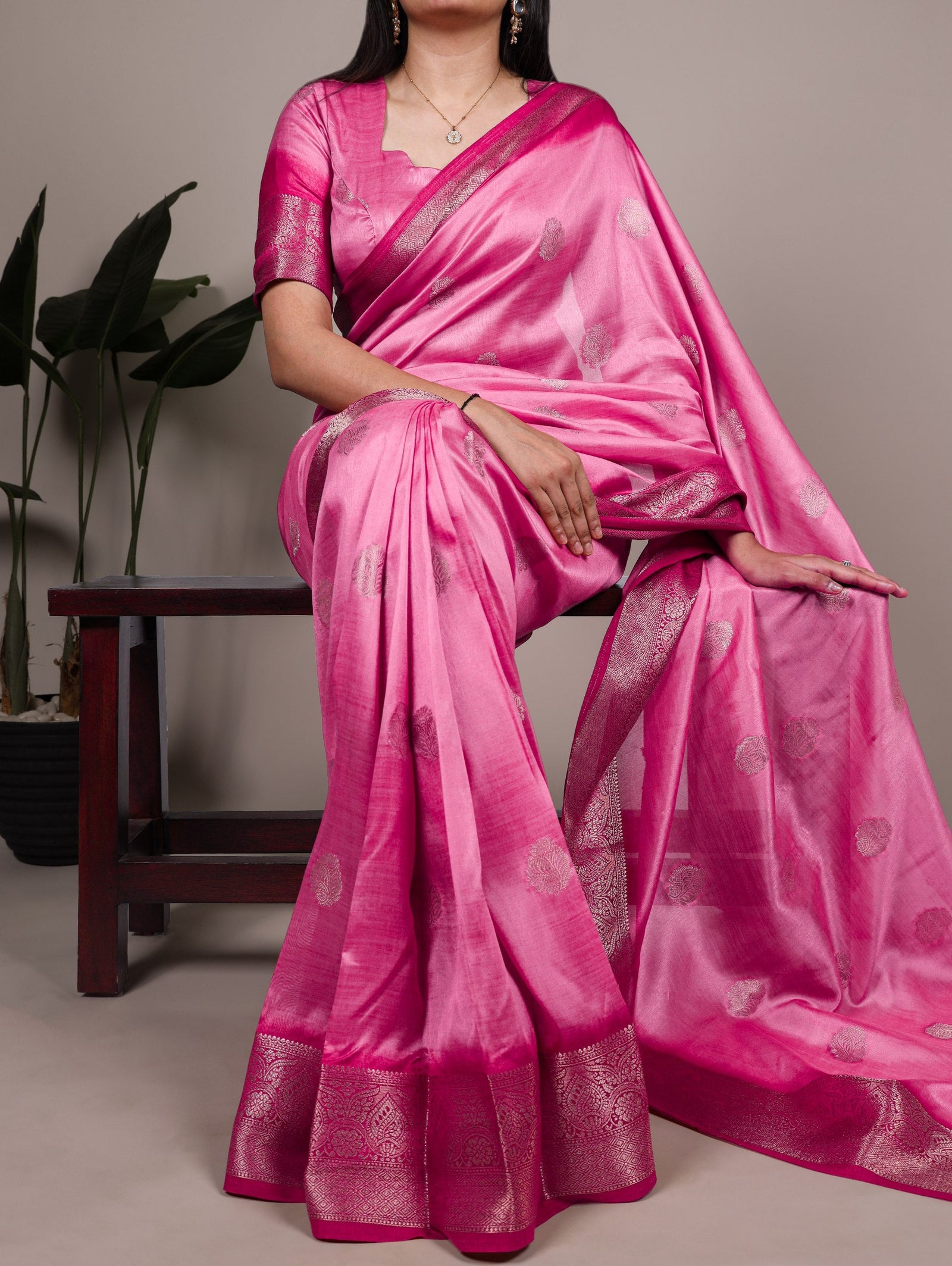 Luxurious Rumali Silk Saree with Rich Zari Weaving & Matching Unstitched Zari-Woven Blouse ClothsVilla