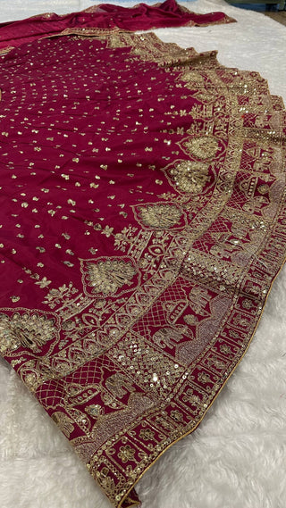 Magenta Malai Silk Lehenga Set ClothsVilla