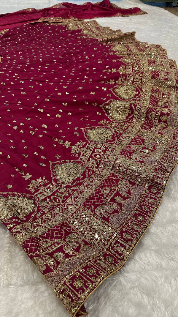 Magenta Malai Silk Lehenga Set ClothsVilla