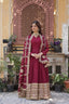 Magenta Premium Designer Ready-to-Wear Gown with Dupatta – Embroidery Zari Sequins Work