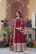 Load image into Gallery viewer, Magenta Premium Designer Ready-to-Wear Gown with Dupatta – Embroidery Zari Sequins Work