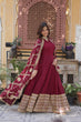 Load image into Gallery viewer, Magenta Premium Designer Ready-to-Wear Gown with Dupatta – Embroidery Zari Sequins Work