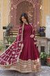 Load image into Gallery viewer, Magenta Premium Designer Ready-to-Wear Gown with Dupatta – Embroidery Zari Sequins Work