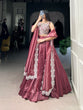 Load image into Gallery viewer, Magenta Radiant Gold Crush Lehenga Set – Luxe Elegance with Jarkan Diamond &amp; Sequin Embroidery ClothsVilla