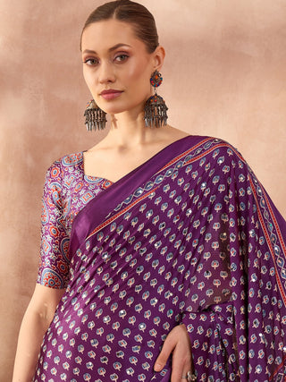 Maira Mirror Work Semi Modal Saree for Wedding & Party Wear ClothsVilla
