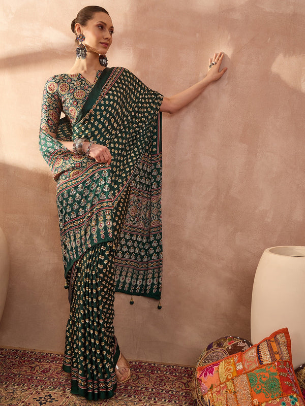 Maira Mirror Work Semi Modal Saree for Wedding & Party Wear ClothsVilla